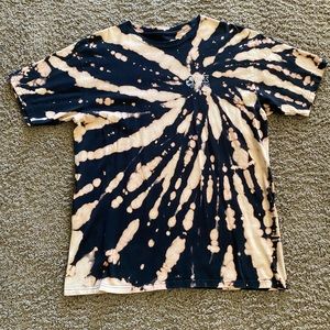 Large Vans Skate T-Shirt Up-Cycle bleached spiral dyed